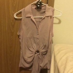 Dark pink button up top